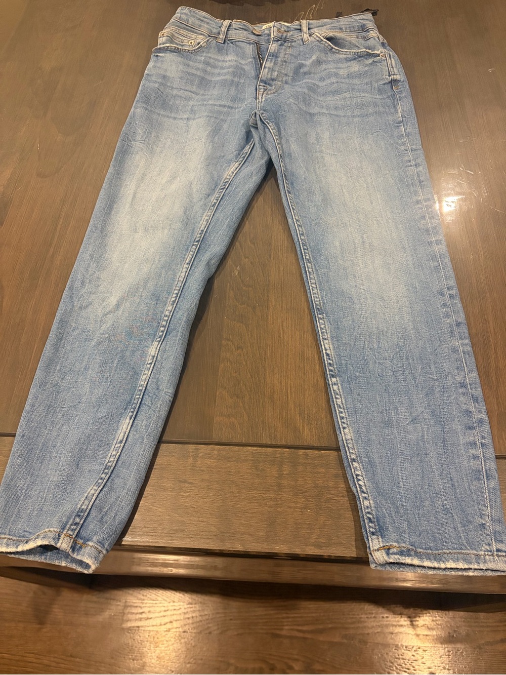 Zara Light Wash Straight-Leg Jeans